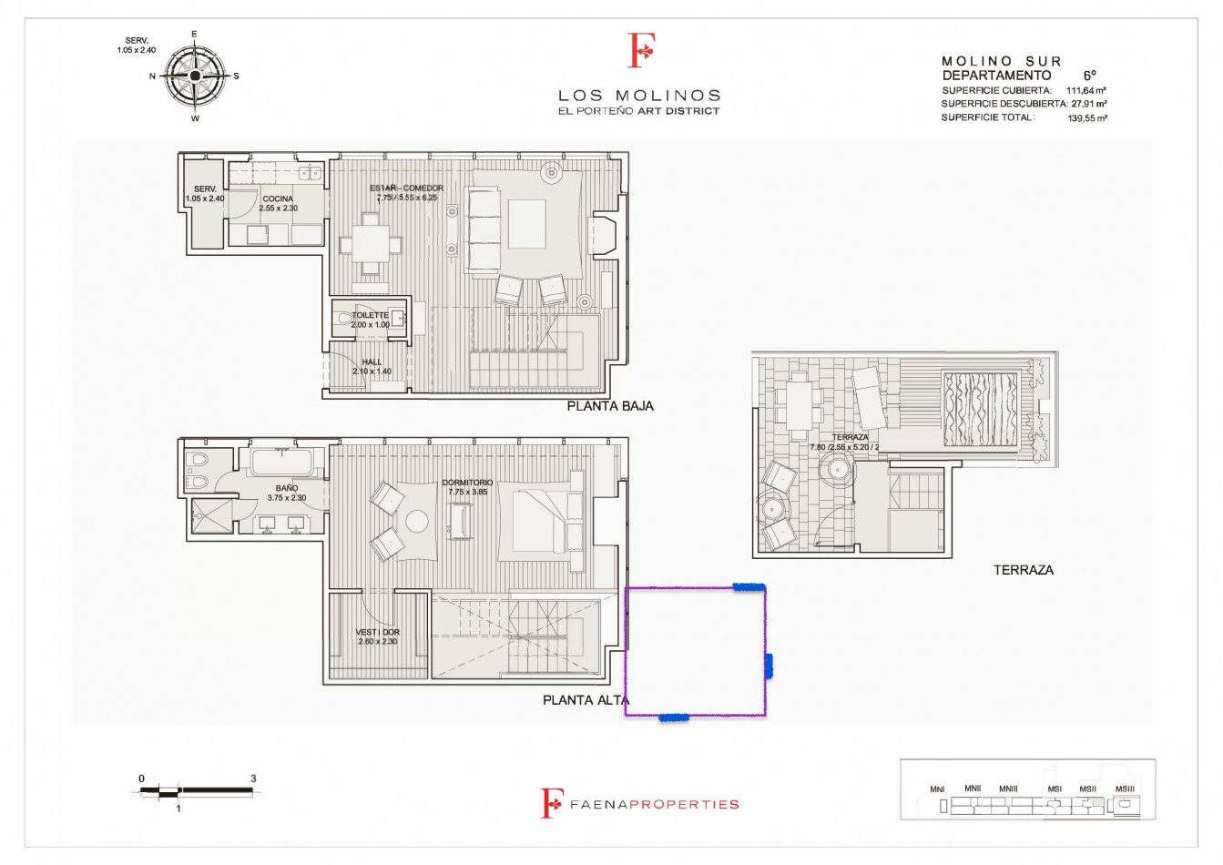 Triplex en Venta en Los Molinos Disctrict Building Faena Exclusivo y unico con quincho vidriado y parrilla privada
